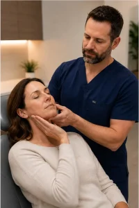 TMJ disorder Rogers AR patient jaw evaluation at Restorative Wellness Center
